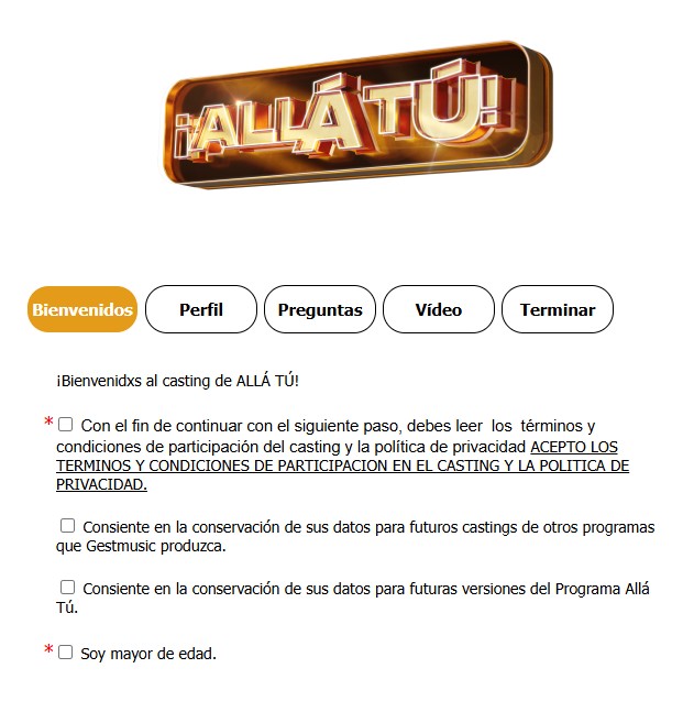 formulario casting alla tu